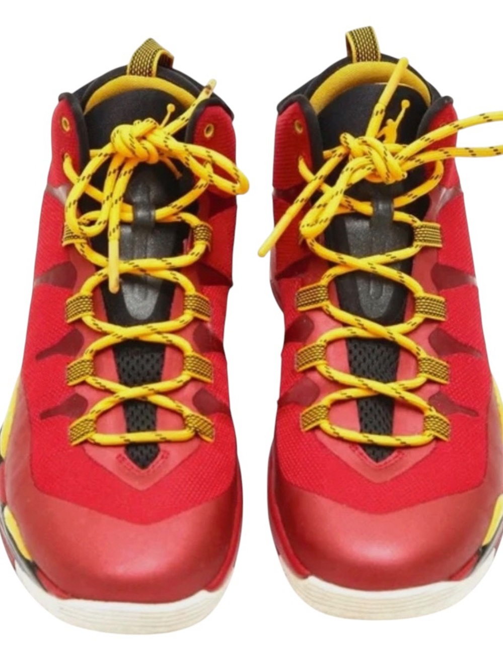 Jordan Yellow and Black High-Top Sneaker Tongue